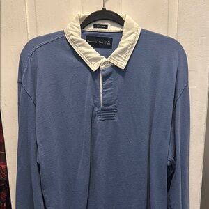 Abercrombie & Fitch Men's Blue Long Sleeve Shirt